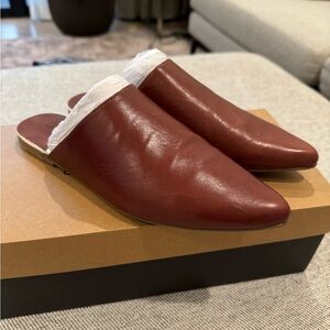 NEW Kelsi Dagger Brooklyn Pointy Leather Mule, Brown, Cider, Size 8